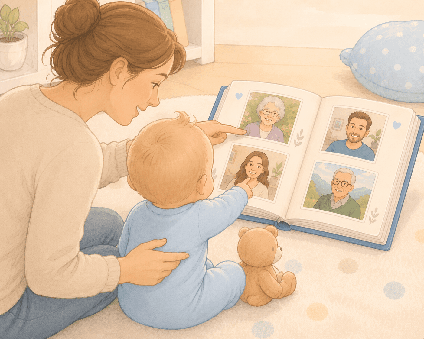 Hvor er?-modus: flere familiemedlemmer vises samtidig på skjermen